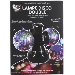 LAMPE BOULE DISCO DOUBLE USB