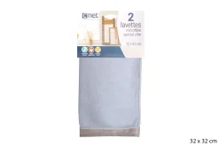 2 LAVETTES MICROFIBRE VITRES 32X32CM
