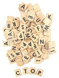 LETTRES CARREES BOIS ALPHABET INTELLIGENT X120 PIECES