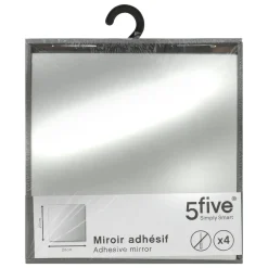 LOT 4 MIROIRS ADHESIFS CARRES 20X20CM