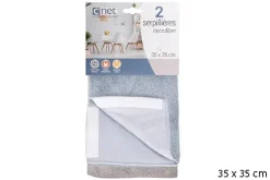 LOT2 SERPILLERES MICROFIBRE SCRATCH GREGE BLEU