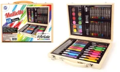 MALLETTE BOIS DESSIN PEINTURE 68 PIECES
