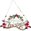 MERRY CHRISTMAS A SUSPENDRE BOIS ROUGE VERT L.30CM