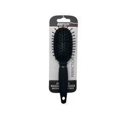 MINI BROSSE DE SAC OVALE PICOTS PERLES NOIR MAT