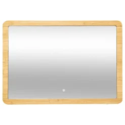 MIROIR MURAL LED RECTANGLE BAMBOU 66X47CM