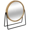 MIROIR ROND PIVOT BAMBOU METAL