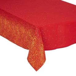 NAPPE IMPRIME LEOPARD ROUGE 140X240CM
