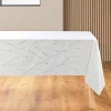NAPPE RECTANGLE 140X240CM MICROFIBRE FIRMAMENT BLANC OR