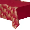 NAPPE ROUGE OR IMPRIME SAPIN 140X240CM