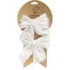 NOEUD BLANC ET DORE X2 PIECES 12X13CM