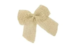 NOEUD JUTE DECO X2 PIECES SUR CARTE 13X12CM