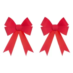 2 NOEUDS EN VELOURS 15X18CM ROUGE