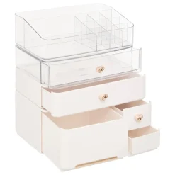 ORGANISEUR BLANC ROSEGOLD SARA D.50X39.5X30.2CM