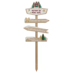 PANCARTE BOIS MAISON PERE NOEL H.120CM