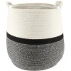 PANIERE A LINGE D.40X42CM NATUREL NOIR CHINE