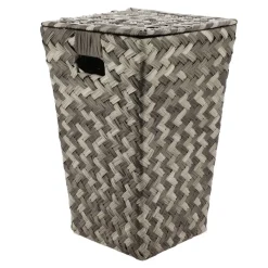 PANIERE A LINGE EVASEE AVEC COUVERCLE TRESSE TAUPE