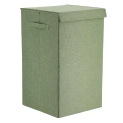 PANIERE A LINGE PLIABLE TISSU VERT
