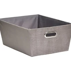 PANIERE DRESSING VELOURS D.18X45X32.5CM TAUPE