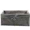 PANIERE EN PAPIER 34X23.5X14CM GRIS TISSU GRIS