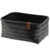 PANIERE EN 30X20.5X13.5CM ET LIEN FACON CUIR NOIR