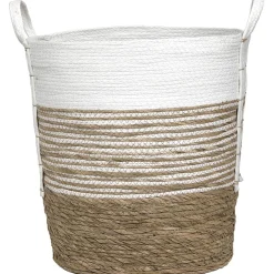 PANIERE FIBRE VEGETALE PAPIER D.45X47CM NATUREL BLANC