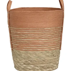 PANIERE FIBRE VEGETALE PAPIER D.45X47CM NATUREL CORAIL