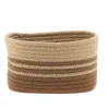 PANIERE OVALE AVEC DECO POMPON NATUREL MARRON 24X15X14CM