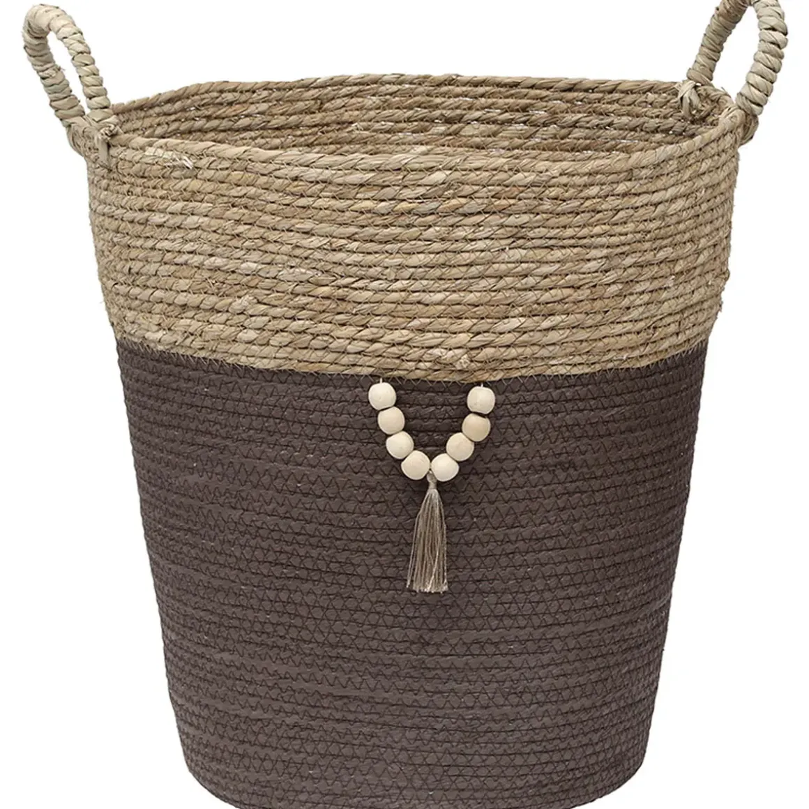 PANIERE RONDE GRAND MODELE D.45X40CM NATUREL TAUPE