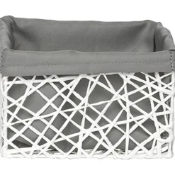 PANIER GM PAPIER BLANC TISSU GRIS