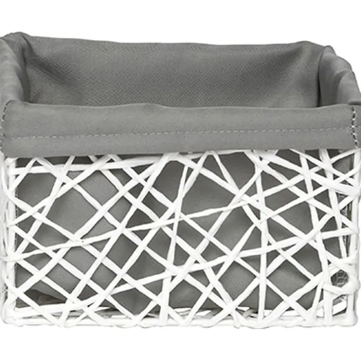 PANIER GM PAPIER BLANC TISSU GRIS