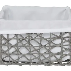 PANIER GM PAPIER GRIS TISSU CREME