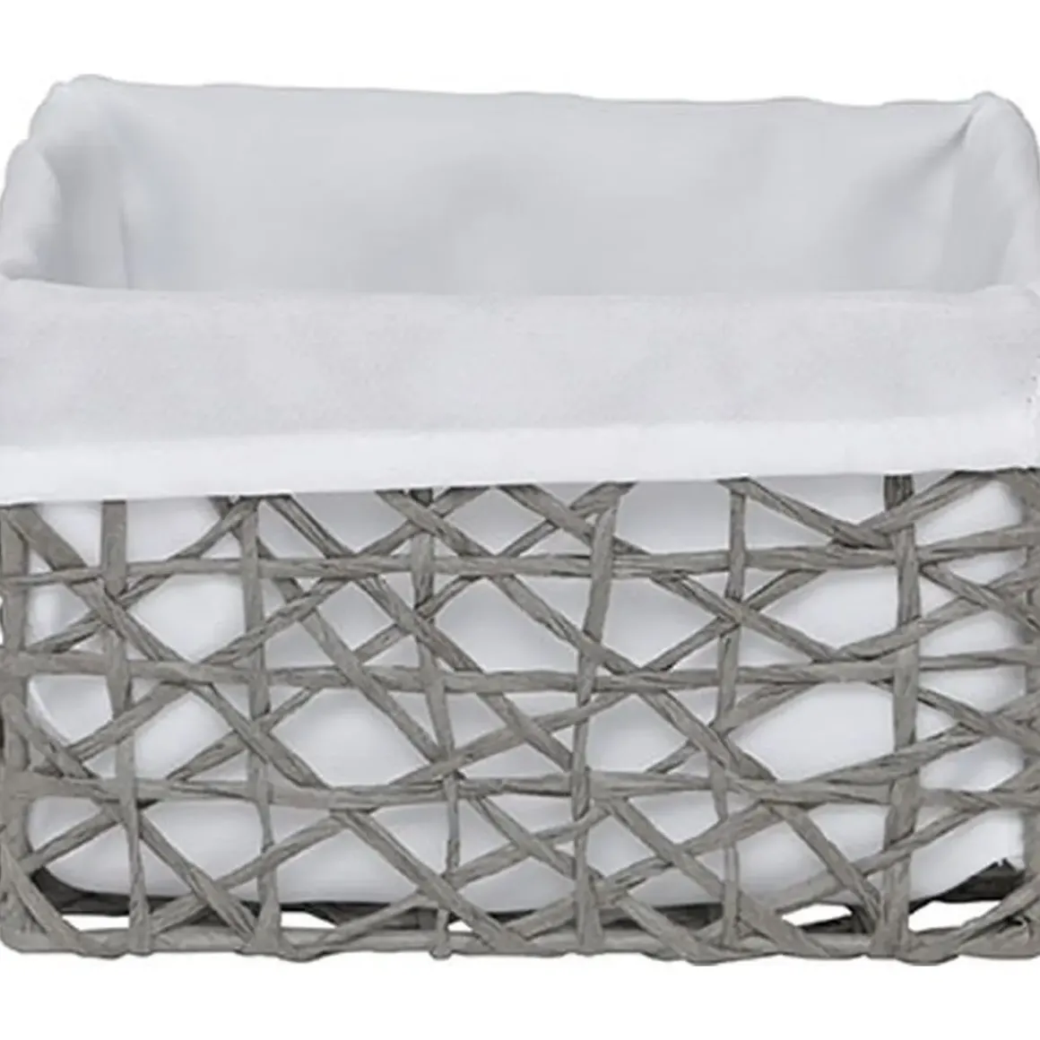 PANIER GM PAPIER GRIS TISSU CREME