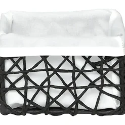 PANIER MM PAPIER NOIR TISSU BLANC