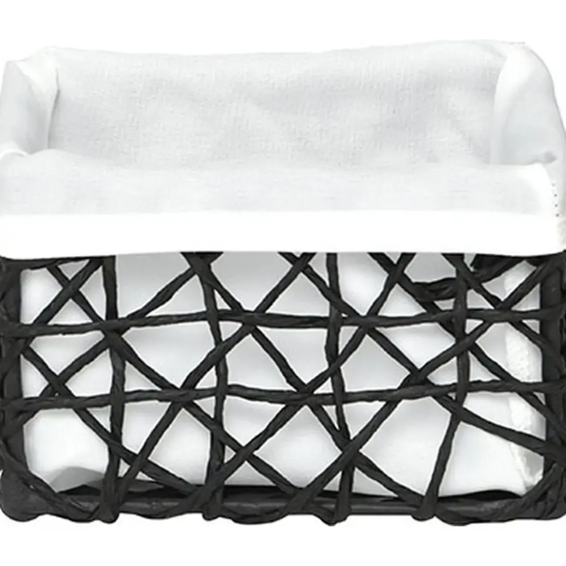 PANIER MM PAPIER NOIR TISSU BLANC