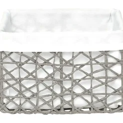 PANIER TGM PAPIER GRIS TISSU CREME