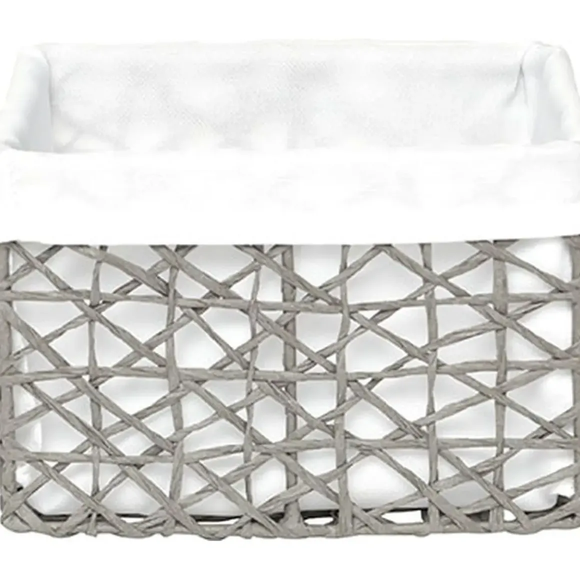 PANIER TGM PAPIER GRIS TISSU CREME