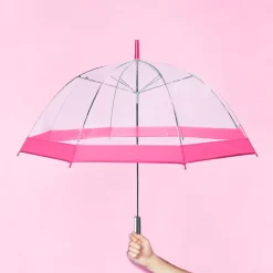 PARAPLUIE LONG DOME TRANSPARENT 80CM