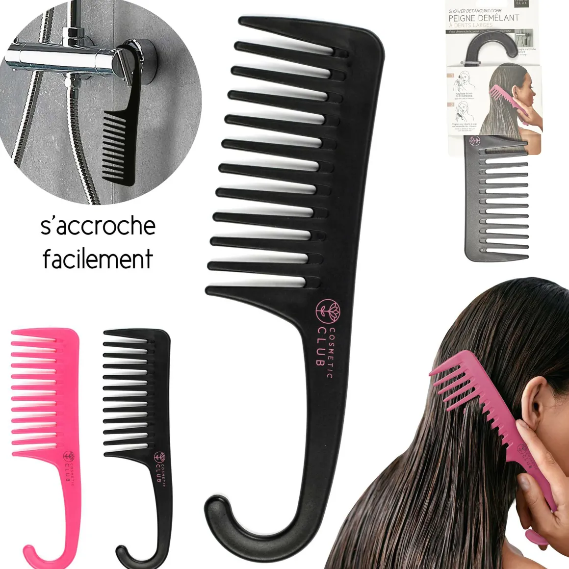 PEIGNE DEMELANT DOUCHE A DENTS LARGES