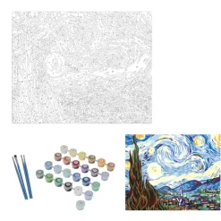 PEINTURE PAR NUMEROS NUIT ETOILEE VAN GOGH