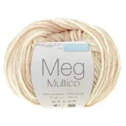 PELOTE DE FIL TRICOT MEG ACRYLIQUE MULTICOLORE 50G