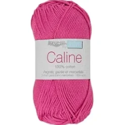 PELOTE FIL TRICOT CALINE COTON 50G ROSE