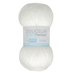 PELOTE FIL TRICOT DOUCEUR BABY 50G BLANC