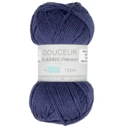 PELOTE FIL TRICOT DOUCEUR CLASSIC 50G BLEU FONCE