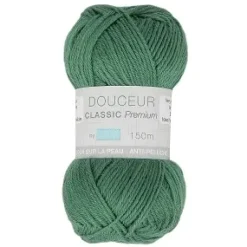PELOTE FIL TRICOT DOUCEUR CLASSIC 50G VERT FONCE