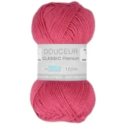 PELOTE FIL TRICOT DOUCEUR CLASSIC 50G FUSCHIA