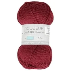 PELOTE FIL TRICOT DOUCEUR CLASSIC 50G BORDEAUX