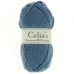 10 PELOTES 50 GR CELIA S BLEU GRIS