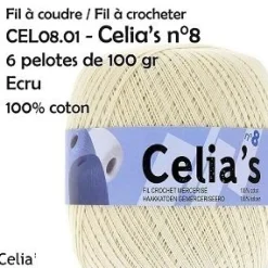 PELOTES 100 GR 100 COTON A CROCHETER ECRU