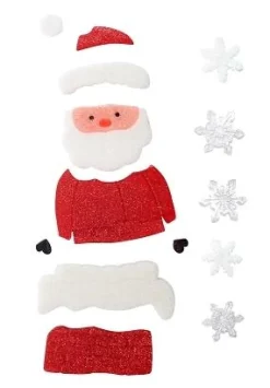 PERE NOEL ET FLOCONS GEL VITROSTATIQUE PLANCHE X14 PIECES