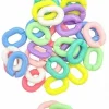 PERLES ACRYLIQUE GROSSES MAILLES PASTEL 1.8X2.3CM X40 PIECES